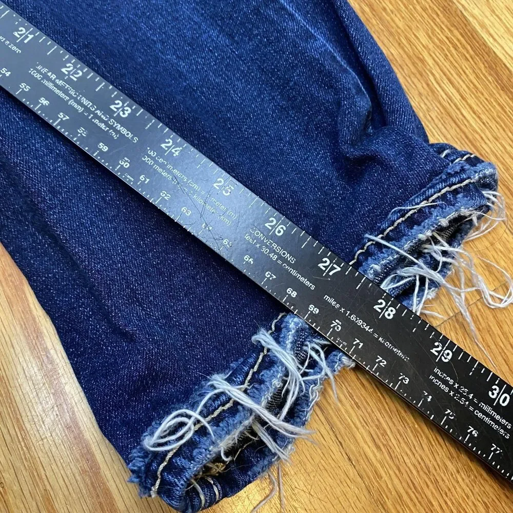 Silver Jeans Suki Bootcut Jeans Womens 27 Blue Mid Rise Distressed Raw Hem‎